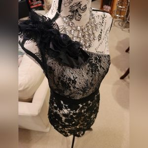 PEPPE PELUSO - One Shoulder Lace Evening Dress - Women's  Size L - NWT